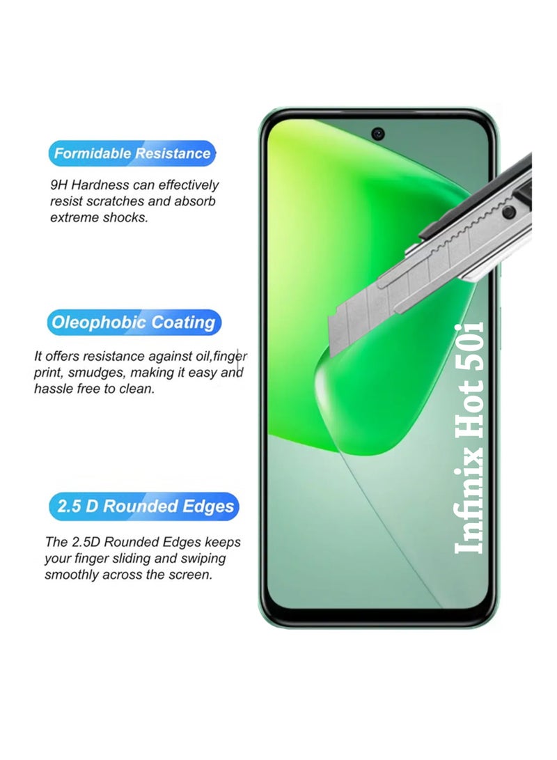 واقي شاشة زجاجي مقوى شفاف لهاتف إنفينيكس هوت 50i - Image 2