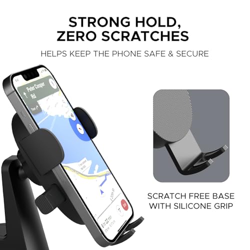 Amkette iGrip Drive Compact Car Mobile Holder, Mobile Holder for car Dashboard & Windshield with 360 Rotation, One-Touch Lock&Release Function with Strong Suction Cup, Premium Dual-Tone Glossy Design - Image 4