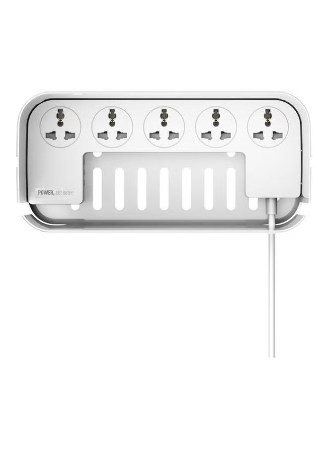 ELTRAZONE 5-Socket Power Extension Strip with 3 USB Charging Ports – 200cm Extra Long Cable, Multi-Plug Surge Protected Socket Box for Home, Office, Desktop Use – White, Smart Fast Charging, Universal Compatibility, Safe & Durable Design  - Image 3