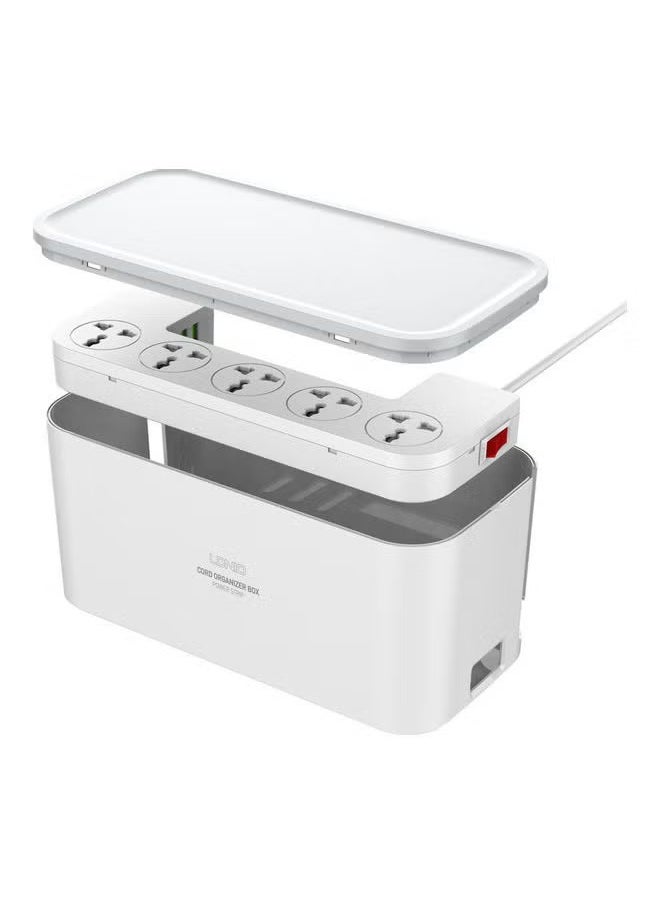 ELTRAZONE 5-Socket Power Extension Strip with 3 USB Charging Ports – 200cm Extra Long Cable, Multi-Plug Surge Protected Socket Box for Home, Office, Desktop Use – White, Smart Fast Charging, Universal Compatibility, Safe & Durable Design  - Image 1