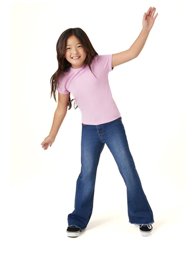 FOREVER 21 Girls Frayed Flare-Leg Jeans (Kids)  - Image 2
