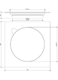 AQUAECO Floor Drain With Vertical Outlet 150X150 Bs-AQD-615B-SS  - Image 3