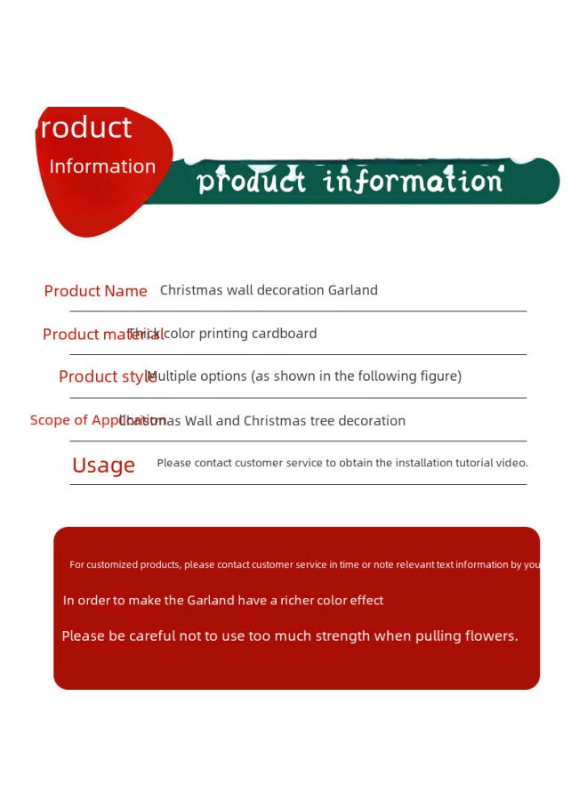 Autonomy Christmas Decoration Props Wall Flower Hanging Decoration Classroom Scene Layout Window Flag Honeycomb Ball Photo Props - Image 3