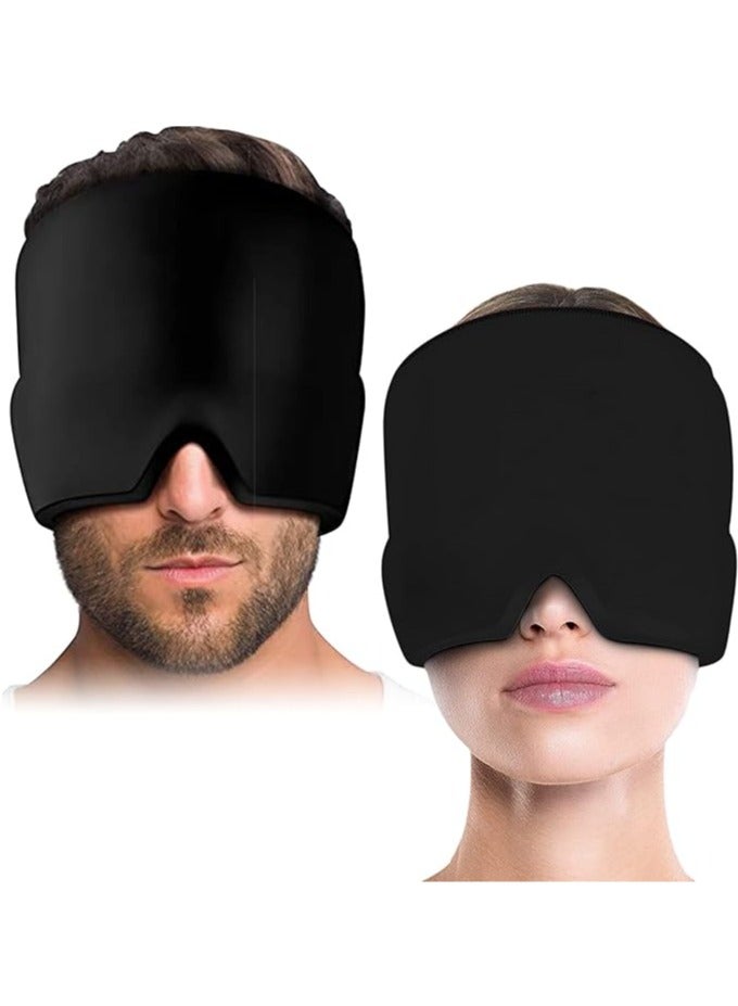 Generic Headache Relief Hat Cold Hot Therapy Headache Relief Cap for Puffy EyesTension Sinus & Stress Relief Black - Image 1