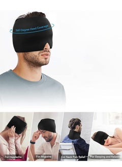 Generic Headache Relief Hat Cold Hot Therapy Headache Relief Cap for Puffy EyesTension Sinus & Stress Relief Black  - Image 3