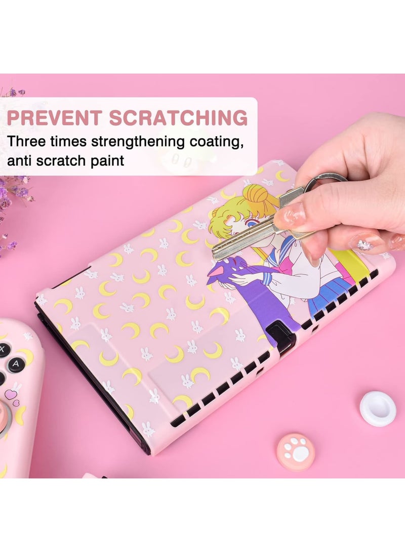 Zikra Protective Case for Nintendo Switch - Cute Soft Slim Grip Cover Shell for Console and Joy-Con with Screen Protector, Thumb Grips, Anti-Scratch - Image 4