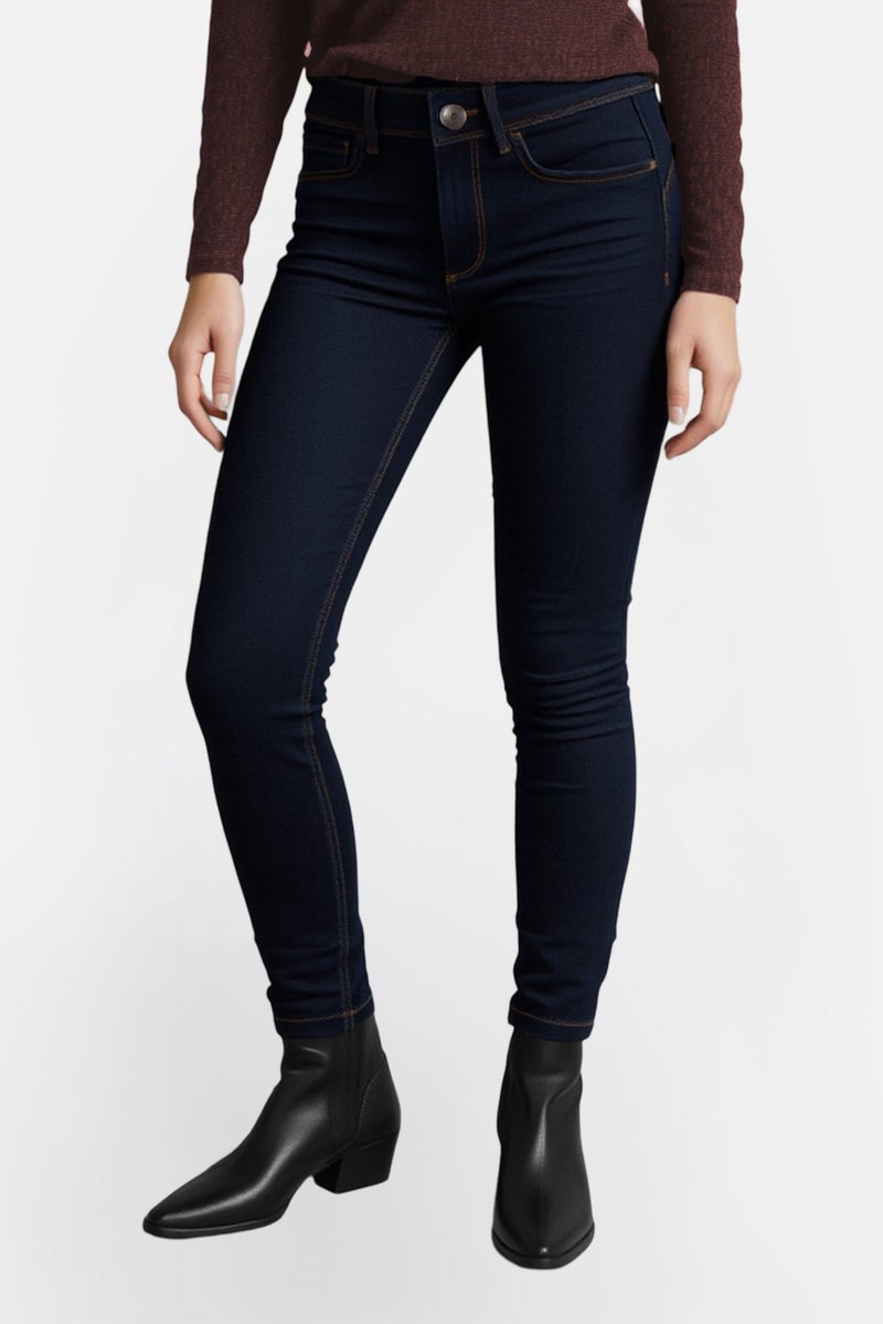 Mohito Women Regular Fit Wash Stretchable Denim, Navy - Image 1