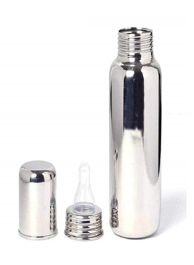 BLLUEX Stainless Steel Baby Feeding Bottle for New Born Babies Infant Toddler Kid | Regular Design (Silver, 300 ML) - Image 2