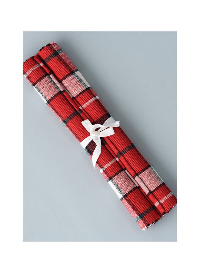 Dream Decor مفارش طعام مطبوعة عليها شيكات حمراء - Image 3