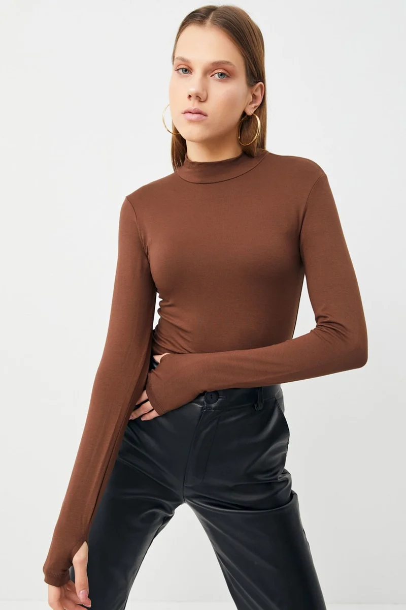 بيبانتولون BIPANTOLON Women's 2-Pack Cut-Out Half Turtleneck Bodysuits