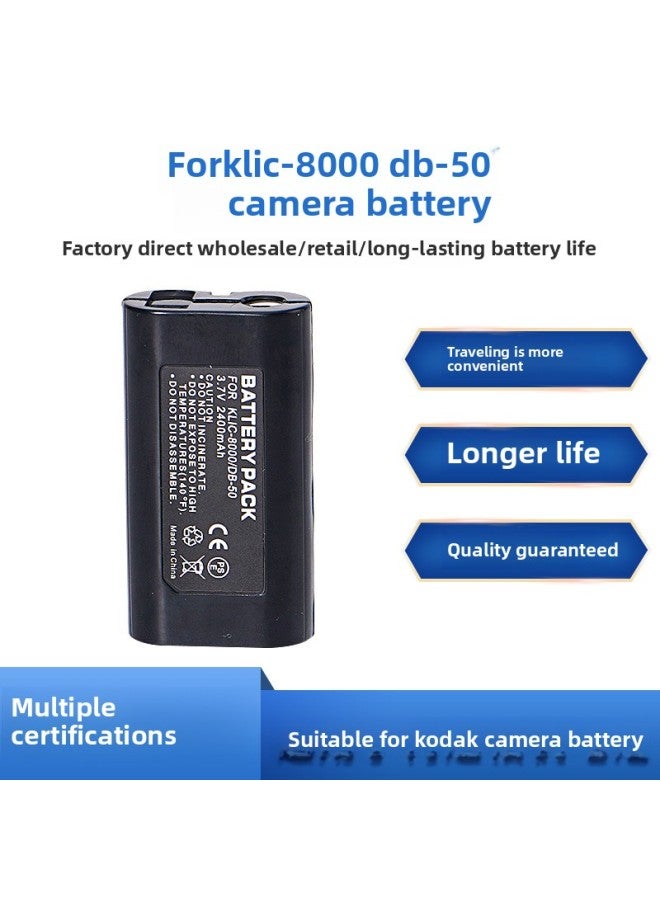 Suitable For Kodak KLIC-8000 Battery DB-50 Battery Z1012 Z1015 Z1085 Z812 ZX1-Standard Capacity:2400mAH
