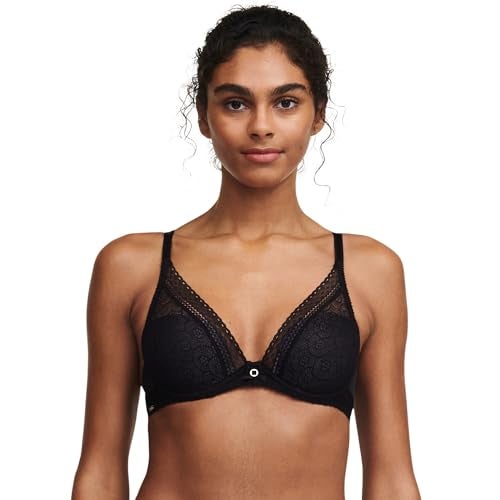 Chantelle Women's Festive Lace Plunge Bra, Black, 36F - Image 2