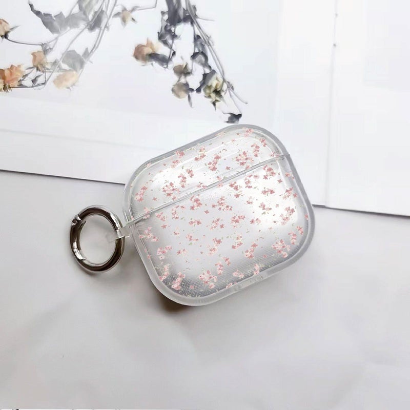 غطاء واقٍ شفاف لسماعات AirPods Pro بتصميم وردي زهري وحلقة دائرية، مناسب لـ 4 Pro. - Image 5
