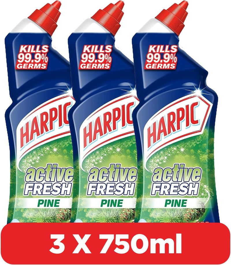 Harpic Active Fresh Toilet Cleaner - Pine Scent (Pack of 3) - Image 1
