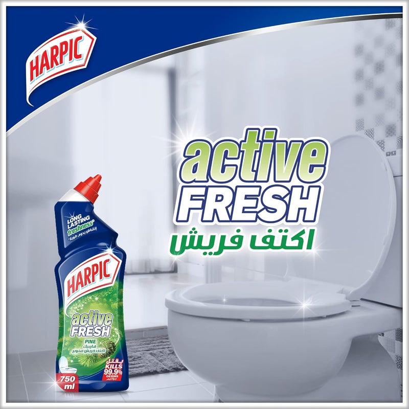 Harpic Active Fresh Toilet Cleaner - Pine Scent (Pack of 3) - Image 2
