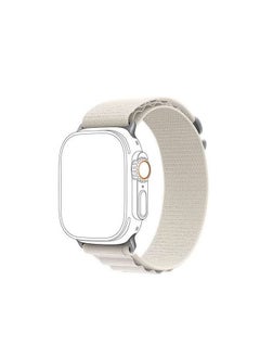 Generic Alpine Loop For Apple Watch 45mm Nylon Woven Ring Strap Series 7 - White  - Image 2