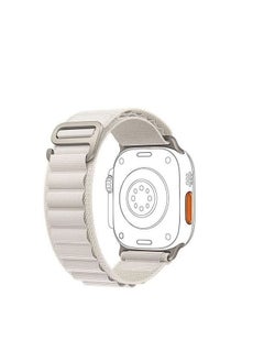 Generic Alpine Loop For Apple Watch 45mm Nylon Woven Ring Strap Series 7 - White  - Image 1