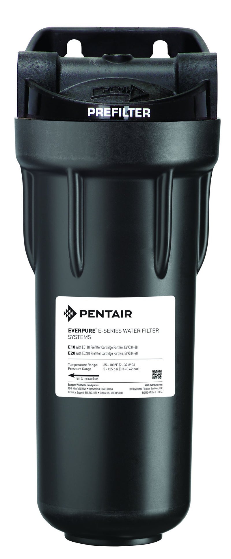 ever pure Everpure EV979580 Water Purification Unit, 10-Inch, Durable Plastic, Tight EC110 Sediment Filters 10 Micron - Image 1