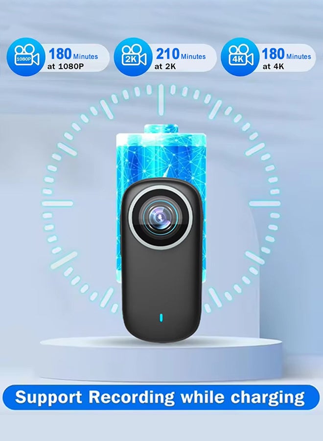 4K WiFi Mini Thumb Camera, Outdoor Bicycle Camera, Motorcycle Wide-angle Camera, IP65 Waterproof, Outdoor Cycling Sports Recording Camera, Cat and Dog Pet Camera,Included 128G Card - Image 3