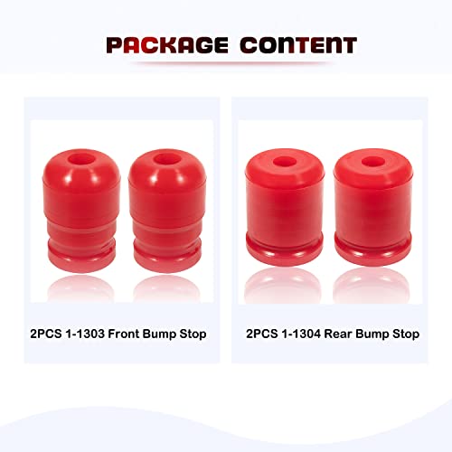 Camoo Front & Rear Bump Stops for Jeep Wrangler JK/JKU Sport Rubicon Sahara Freedom Unlimited 2007-2018 4PC Replacement (1-1303 + 1-1304) - Image 3