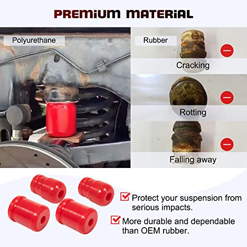 Camoo Front & Rear Bump Stops for Jeep Wrangler JK/JKU Sport Rubicon Sahara Freedom Unlimited 2007-2018 4PC Replacement (1-1303 + 1-1304) - Image 4