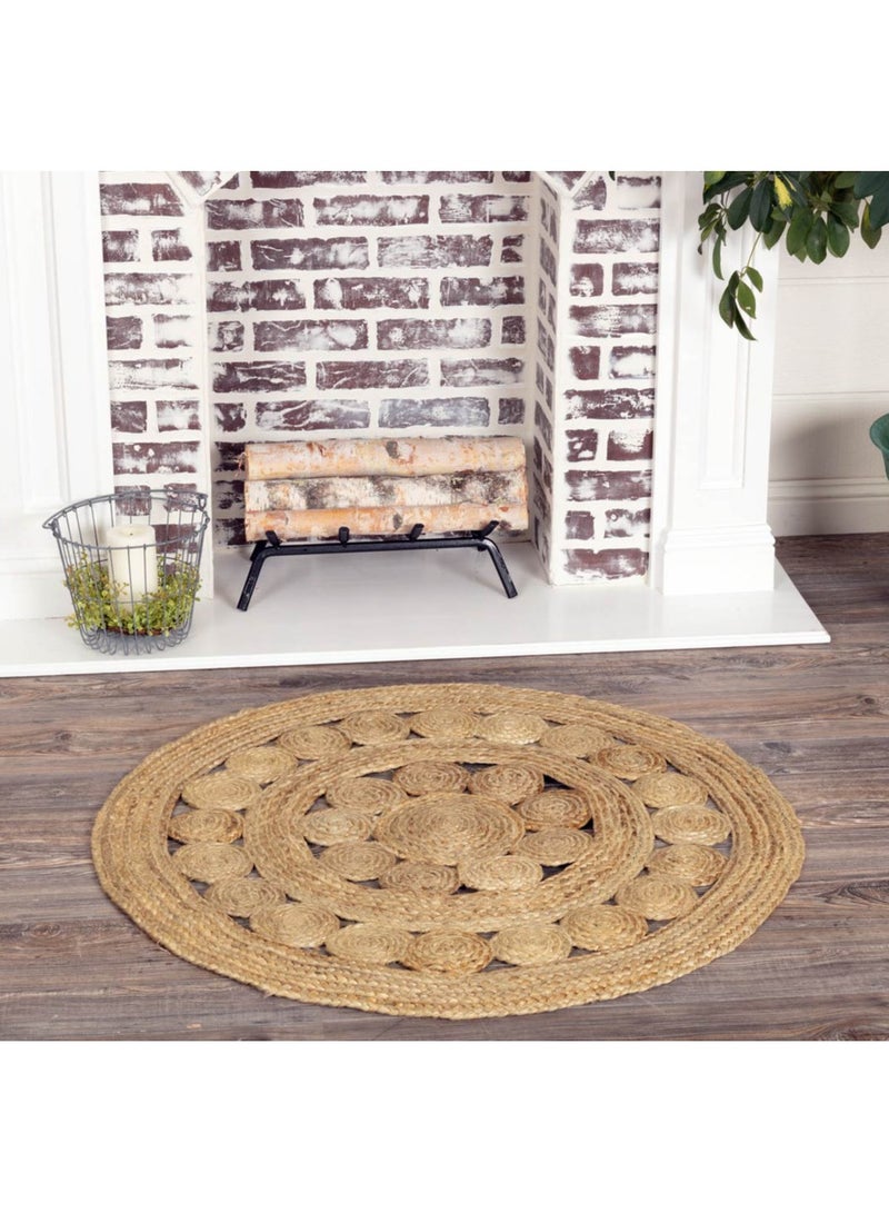 LINGWEI Jute Rug Carpet For Living room Handmade Area Rug Reversible Carpet Door Mat Floor Mat Hand Braided Natural Jute Rug Carpet For Bedroom Living room Hallway Entryway - Image 2