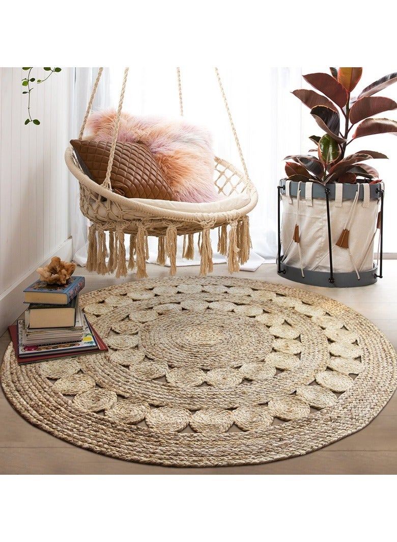LINGWEI Jute Rug Carpet For Living room Handmade Area Rug Reversible Carpet Door Mat Floor Mat Hand Braided Natural Jute Rug Carpet For Bedroom Living room Hallway Entryway - Image 5