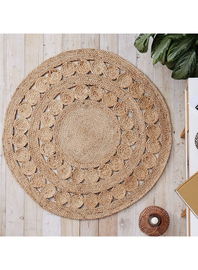 LINGWEI Jute Rug Carpet For Living room Handmade Area Rug Reversible Carpet Door Mat Floor Mat Hand Braided Natural Jute Rug Carpet For Bedroom Living room Hallway Entryway - Image 3
