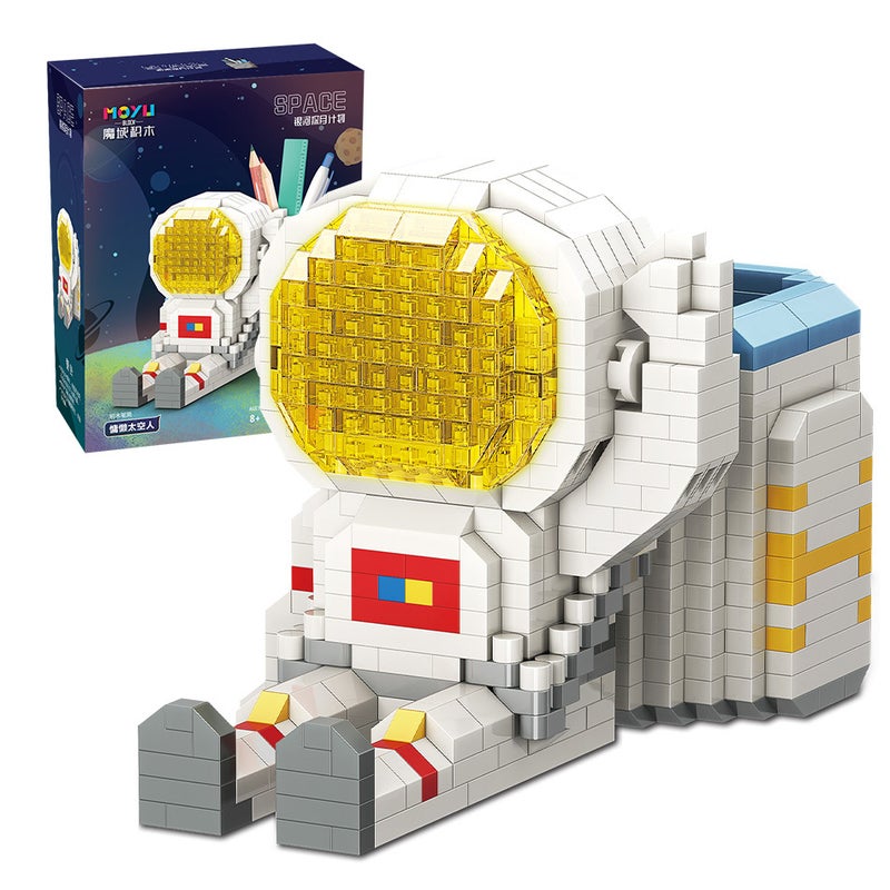 Generation] Astronaut Astronaut Pen Container Tiny Particles Assembled Building Blocks Compatible With Lego Boys And Girls Gift - Image 1
