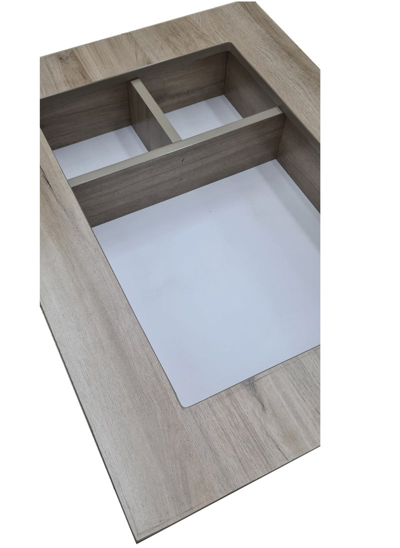 ماركة غير محددة - رف لغلق مكيف الشباك بلون خشبي - Image 1