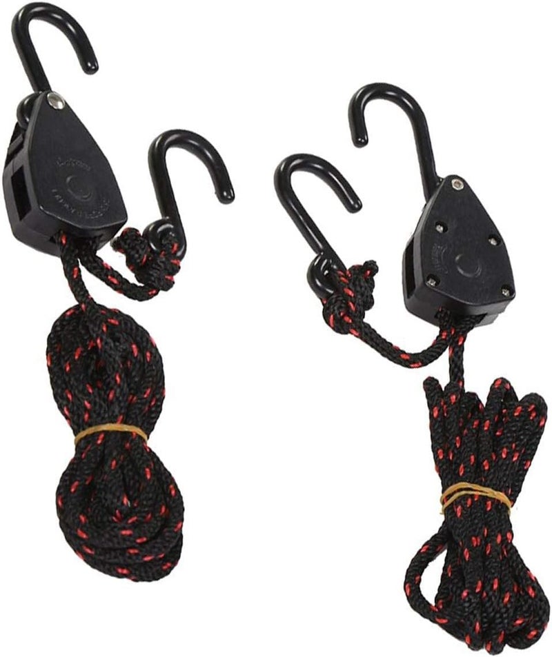 Acronde 4PCS 1/8" 8Ft Adjustable Heavy Duty Rope Hanger Ratchet Kayak and Canoe Bow and Stern Tie Downs Straps (8Ft) - Image 3