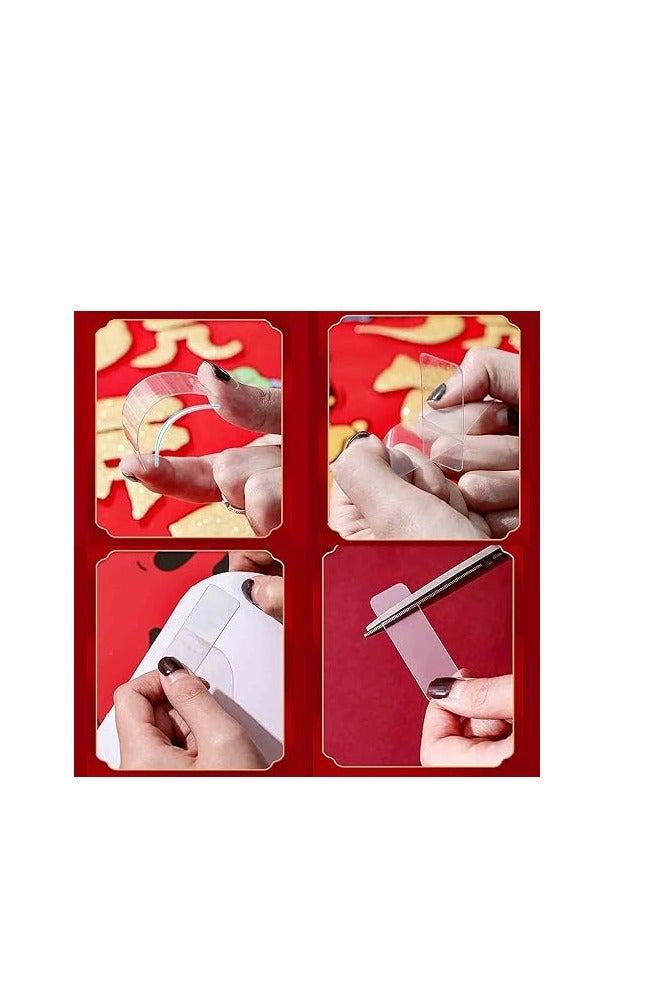 شريط لاصق بوجهين متعدد الاستعمالات 50 الى 60 قطعة ومتين وشفاف ولا يترك اثر وقابل للغسل عبوة واحدة - Image 2