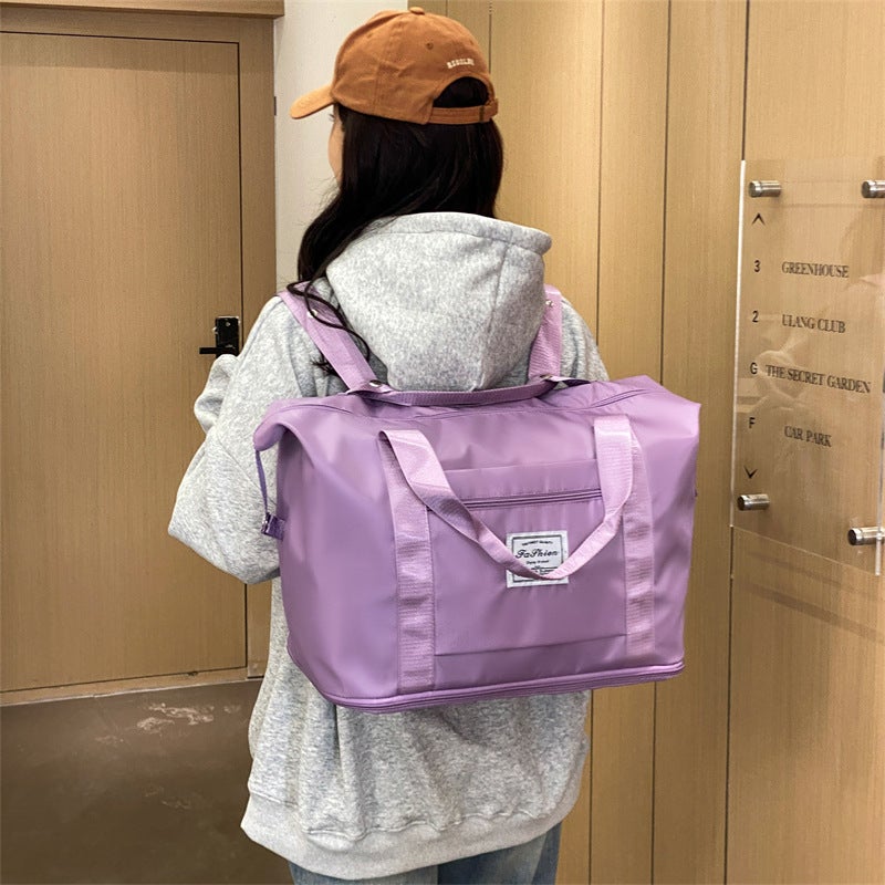 Expandable Travel Backpack Yoga Gym Bag Purple
