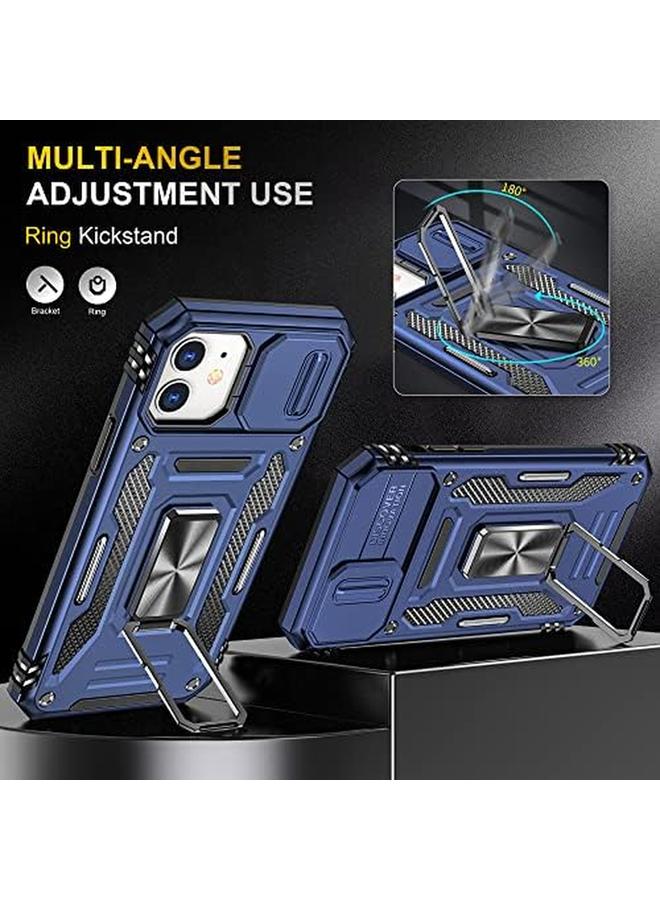 erorex Slide Camera Case For Iphone Xs Max 6.5 Kickstand With Built In 360° Rotate Magnetic Ring Stand Shockproof Protective Armor Cover Navy - Image 3
