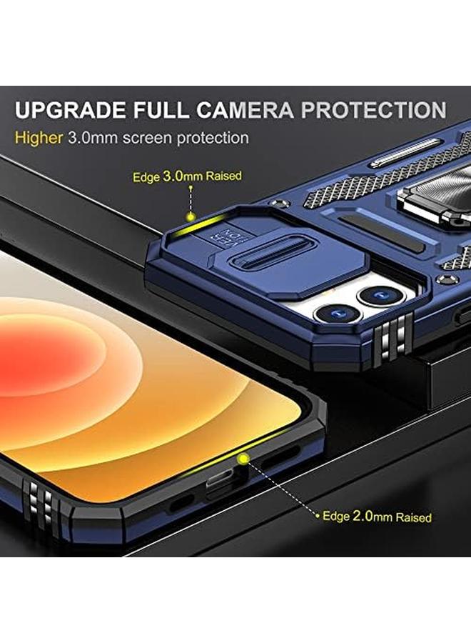 erorex Slide Camera Case For Iphone Xs Max 6.5 Kickstand With Built In 360° Rotate Magnetic Ring Stand Shockproof Protective Armor Cover Navy - Image 2