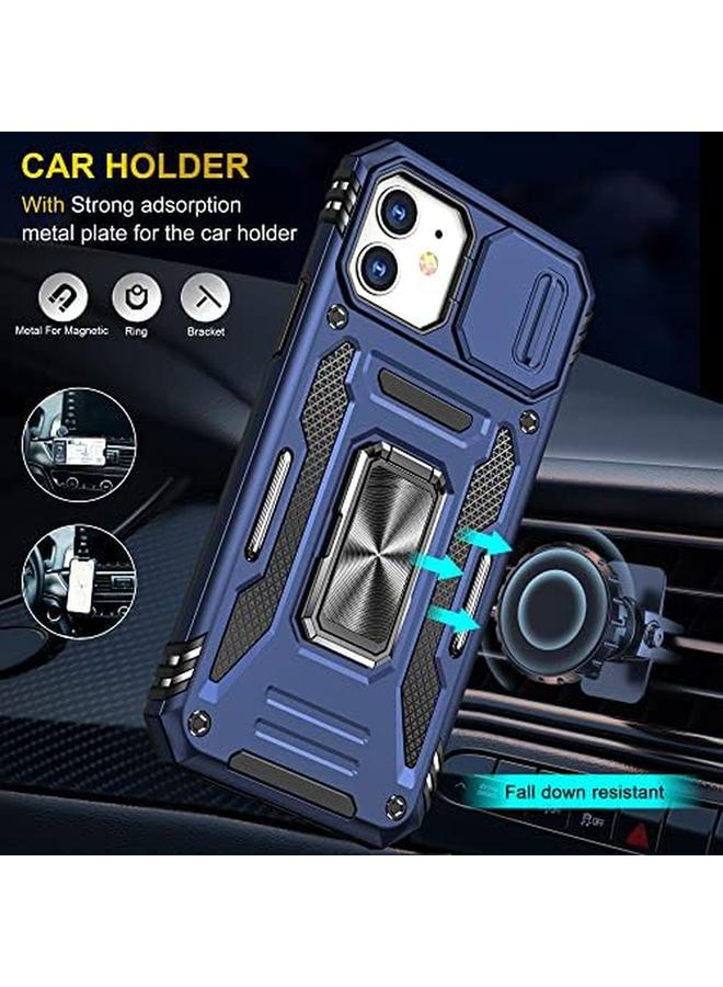 erorex Slide Camera Case For Iphone Xs Max 6.5 Kickstand With Built In 360° Rotate Magnetic Ring Stand Shockproof Protective Armor Cover Navy - Image 5