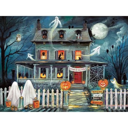 Bits and Pieces 1000 Piece Puzzles for Adults  Enter if You Dare  Large 20 x 27 Jigsaw Puzzles 1000 Pieces Haunted House Halloween No 2 Pieces Alike - Image 5