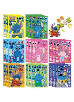 Generic 24PCS Make a Face Stickers, Lilo & Stitch Theme Stickers Book Crafts for Kids, DIY Party Supplies Favors Make Your Own Stickers, for Birthday Gifts Reward（8 Styles, 24Pcs）  - Image 1