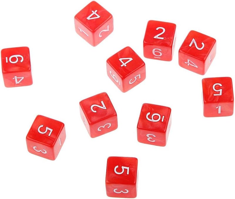 klarako Set of 20 16mm Acrylic D6 Six sided Dice  Green and Red, 16mm - Image 2