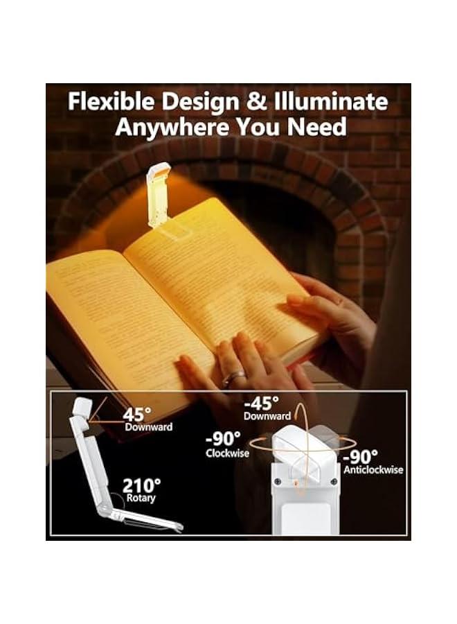 فايلكس مصاح كتا قال لإعادة الشح عر مفذ USB للقراءة في السرير ، مصاح قراءة LED قال للتثيت ، 3 ألوا رتقالية و 5 مستويات سطوع قالة للتعتيم ، صغير الحجم وطويل الأمد ، مثالي لعشاق الكت ، الأطفال - Image 4