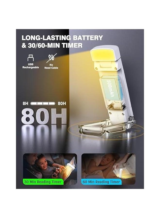فايلكس مصاح كتا قال لإعادة الشح عر مفذ USB للقراءة في السرير ، مصاح قراءة LED قال للتثيت ، 3 ألوا رتقالية و 5 مستويات سطوع قالة للتعتيم ، صغير الحجم وطويل الأمد ، مثالي لعشاق الكت ، الأطفال - Image 3