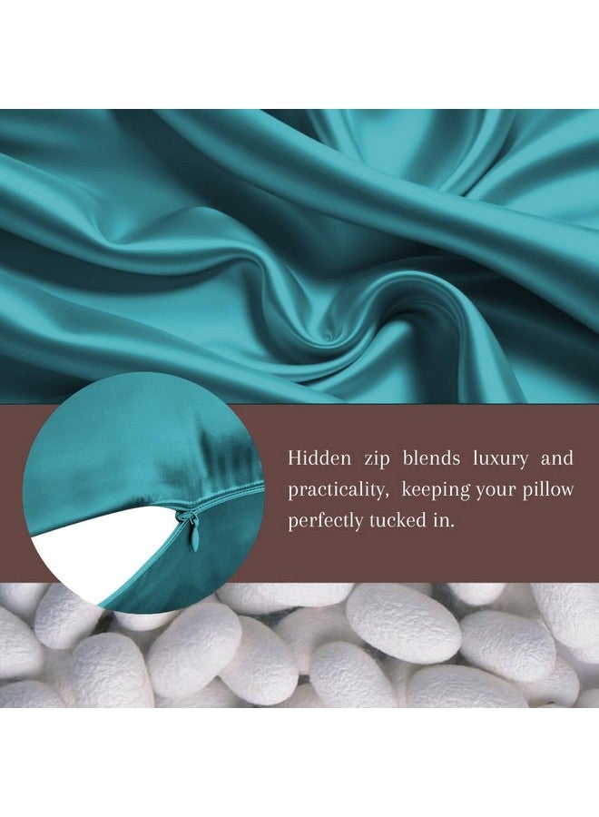 Furbo Mulberry Silk Pillowcase- Pure Mulberry Silk Pillow Cover for Hair and Skin, Anti Acne, Luxury, Teal (Pack of 2) - Image 4