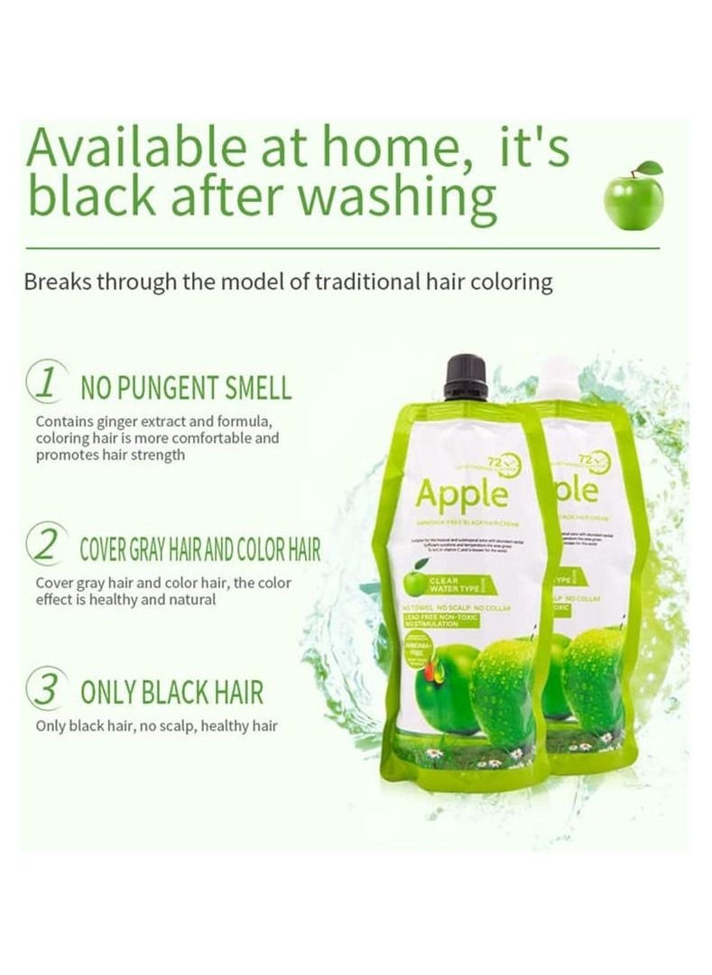 BLOOMING TIME - Apple Ammonia-Free Black Hair Cream, 100% Organic Black Hair Dye- Natural Black Hair Color cream - Image 1