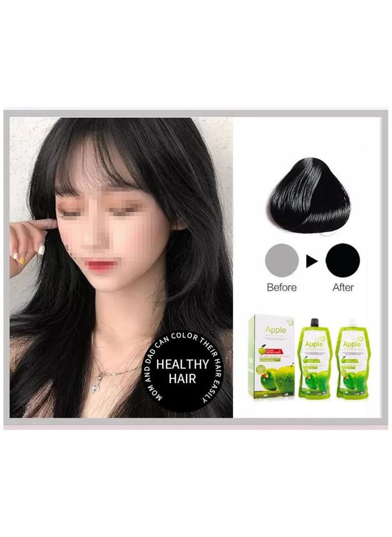 BLOOMING TIME - Apple Ammonia-Free Black Hair Cream, 100% Organic Black Hair Dye- Natural Black Hair Color cream - Image 1