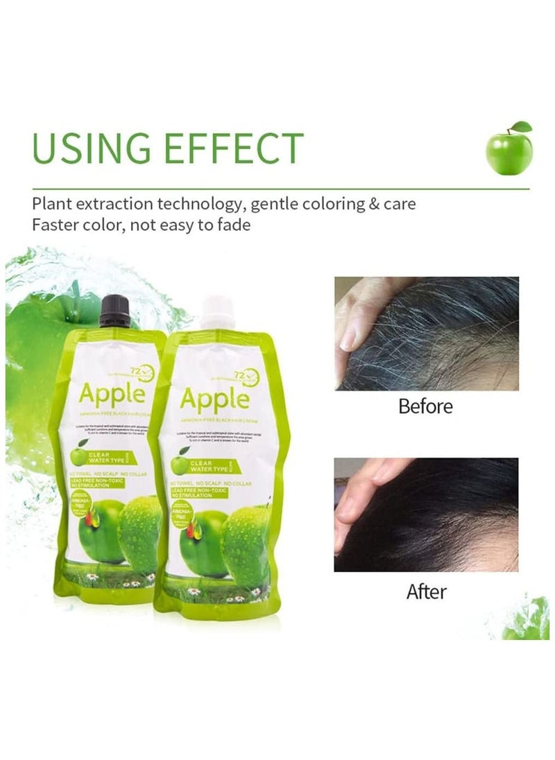 BLOOMING TIME - Apple Ammonia-Free Black Hair Cream, 100% Organic Black Hair Dye- Natural Black Hair Color cream - Image 1