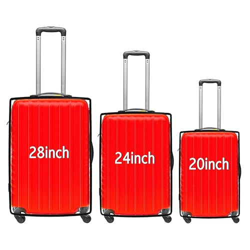 Fancy Walas Combo Pack of 3 Zipper Clear PVC Trolley Cover Protector, Waterproof Dustproof Suitcase Cover Case for Wheeled Luggage Trolley Protective Cover (Black Combo of 3, 20inch, 24inch, 28inch) - Image 1