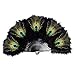 Yolyoo Vintage Style Marabou Feather Hand Fan Peacock Folding Handheld Fan for Dancing Party Flapper(Purple) (Black) - Image 2