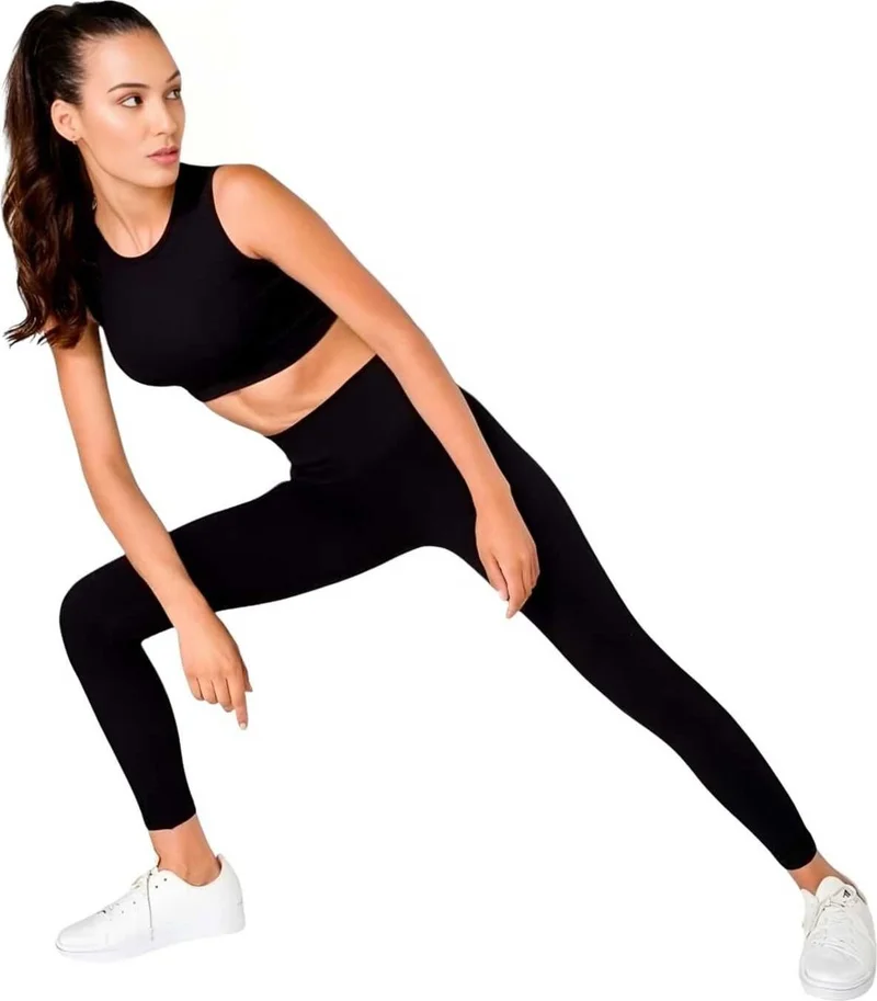 Tezzgelsin Women's Seamless Fitness Yoga Pilates Sports Bustier Tights Set