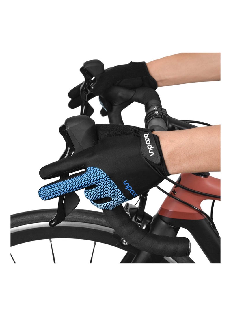 Cycling Gloves, Full Finger Bike Gloves with Anti-Slip Gel Padded, Shock Absorbing, for Road Bicycle Mountain Bike Men Women (Size L)