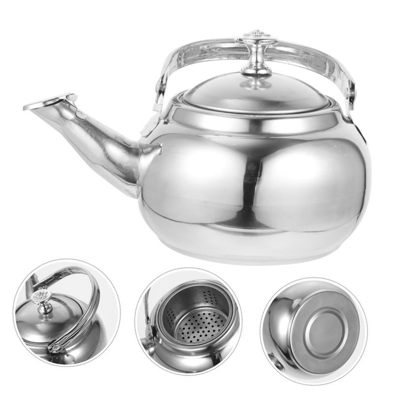 Stainless Steel Teapot With Strainer Rust Resistant Rapid Heating For Kitchen And Outdoor Use - Image 4